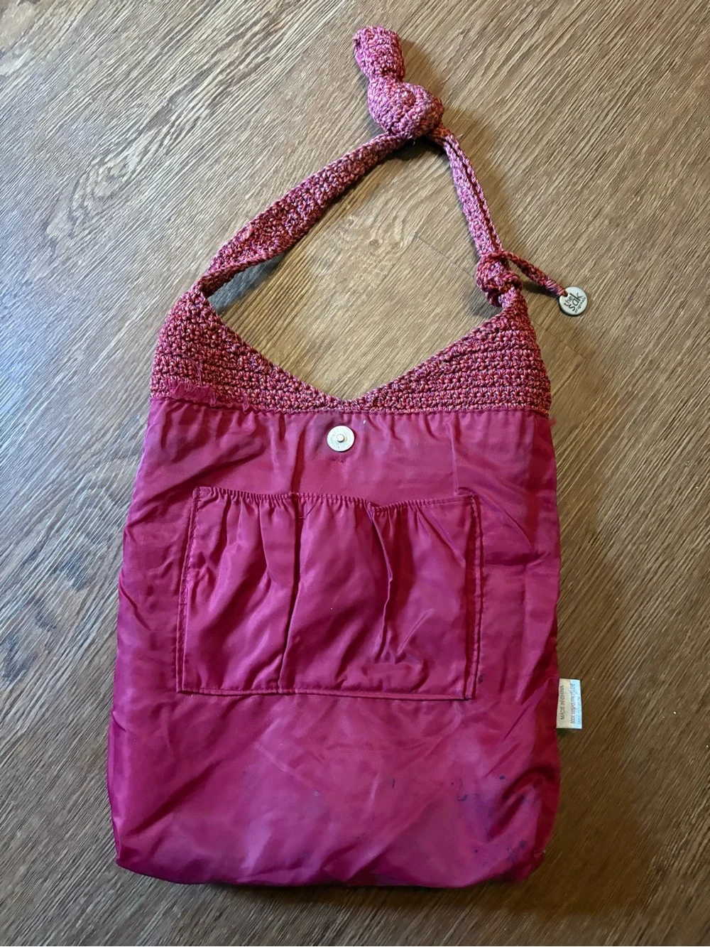 The Sak Crochet Striped Multicolor Hobo in Rose